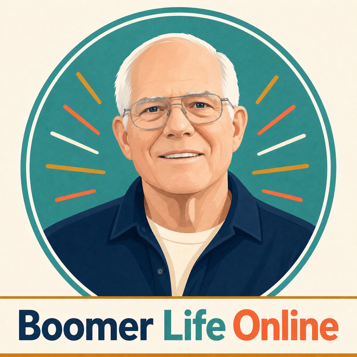 Illustrated portrait of Boomer Life Online founder Greg